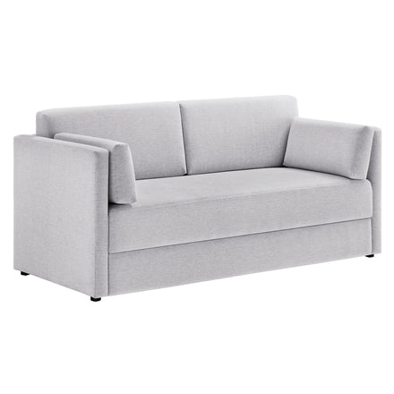Linden Upholstered Heathered Chenille Sofa in Newsprint
