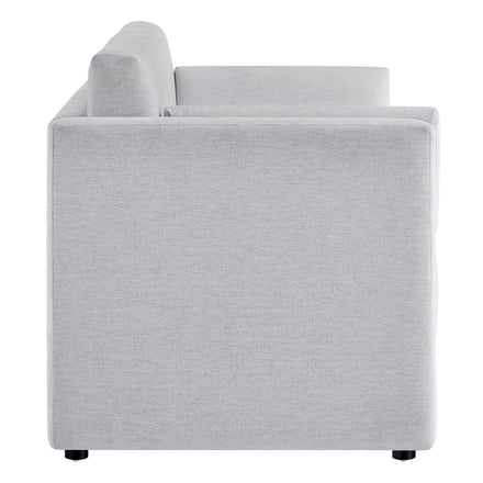 Linden Upholstered Heathered Chenille Sofa in Newsprint