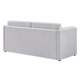 Cadaques Upholstered Heathered Chenille Sofa in Newsprint