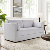 Cadaques Upholstered Heathered Chenille Sofa in Newsprint