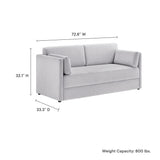 Cadaques Upholstered Heathered Chenille Sofa in Newsprint