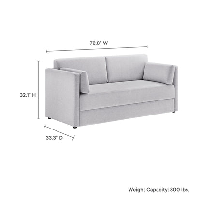 Linden Upholstered Heathered Chenille Sofa by Furniture for America