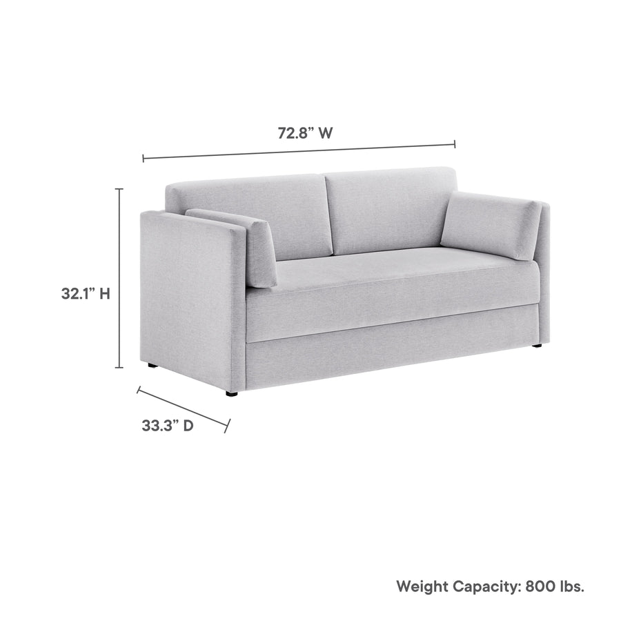 Cadaques Upholstered Heathered Chenille Sofa in Newsprint