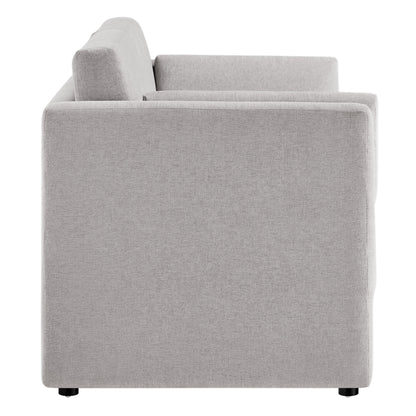Linden Upholstered Heathered Chenille Sofa by Furniture for America