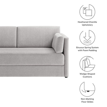 Linden Upholstered Heathered Chenille Sofa by Furniture for America