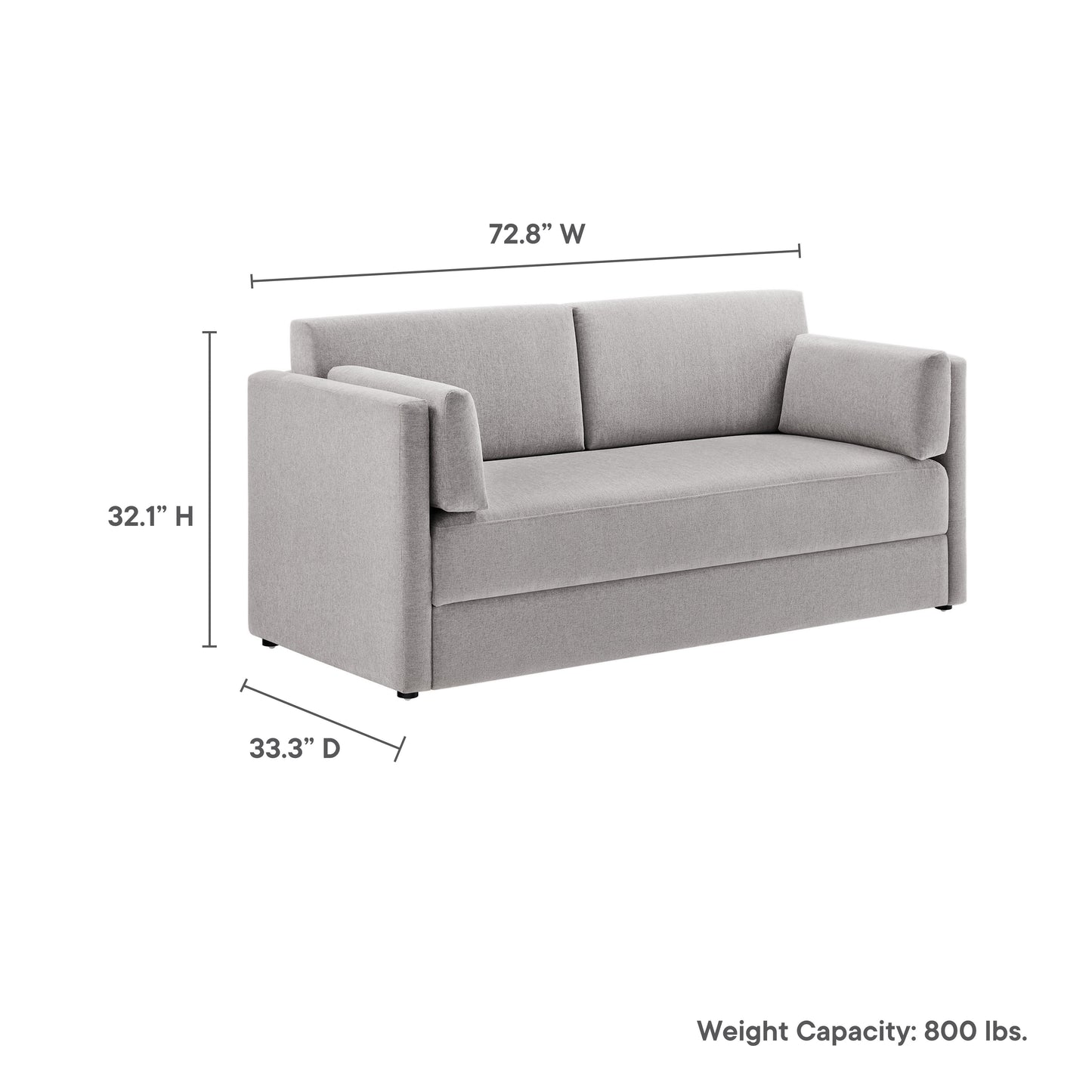 Linden Upholstered Heathered Chenille Sofa by Furniture for America