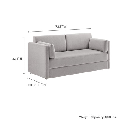 Linden Upholstered Heathered Chenille Sofa by Furniture for America