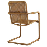 Bual Outdoor Patio Wicker Dining Chairs Set of 2 in Natural