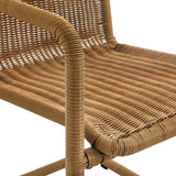 Bual Outdoor Patio Wicker Dining Chairs Set of 2 in Natural