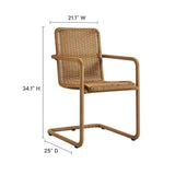Bual Outdoor Patio Wicker Dining Chairs Set of 2 in Natural