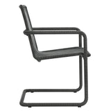Bual Outdoor Patio Wicker Dining Chairs Set of 2 in Slate