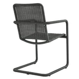 Bual Outdoor Patio Wicker Dining Chairs Set of 2 in Slate