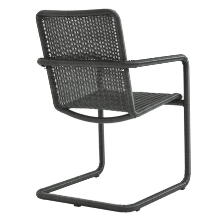 Abacus Outdoor Patio Wicker Dining Chairs Set of 2 in Slate