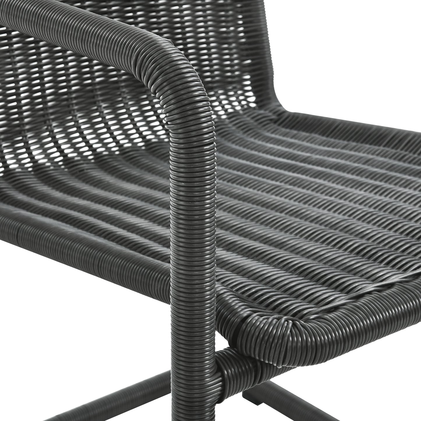 Bual Outdoor Patio Wicker Dining Chairs Set of 2 in Slate