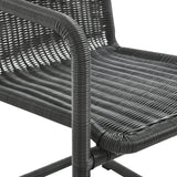 Bual Outdoor Patio Wicker Dining Chairs Set of 2 in Slate