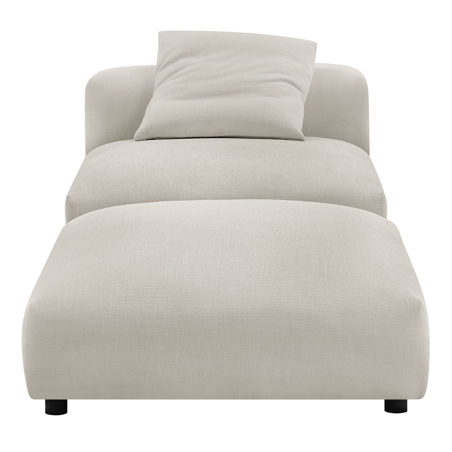 Solace Modular Upholstered Fabric Armless Chair and Ottoman Set by Furniture For America