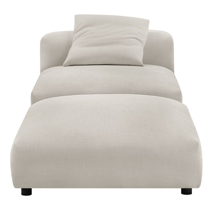 Solace Modular Upholstered Fabric Armless Chair and Ottoman Set by Furniture For America