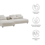 Reed 2-Piece Modular Corduroy Upholstered Sectional Sofa With Chaise in Almond