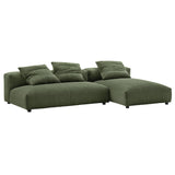 Reed 2-Piece Modular Corduroy Upholstered Sectional Sofa With Chaise in Fern
