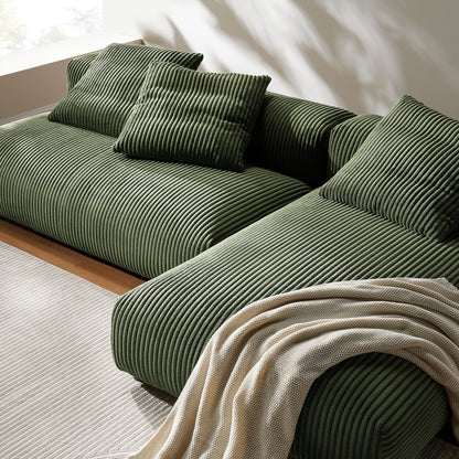 Solace 2-Piece Modular Corduroy Upholstered Sectional Sofa With Chaise by Furniture for America