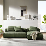 Reed 2-Piece Modular Corduroy Upholstered Sectional Sofa With Chaise in Fern