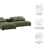 Reed 2-Piece Modular Corduroy Upholstered Sectional Sofa With Chaise in Fern