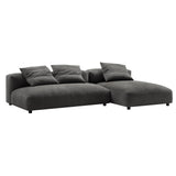 Reed 2-Piece Modular Upholstered Fabric Sectional Sofa With Chaise in Charcoal