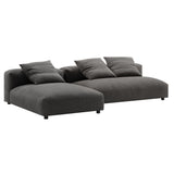 Reed 2-Piece Modular Upholstered Fabric Sectional Sofa With Chaise in Charcoal