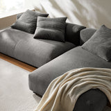Reed 2-Piece Modular Upholstered Fabric Sectional Sofa With Chaise in Charcoal