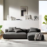 Reed 2-Piece Modular Upholstered Fabric Sectional Sofa With Chaise in Charcoal