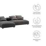 Reed 2-Piece Modular Upholstered Fabric Sectional Sofa With Chaise in Charcoal