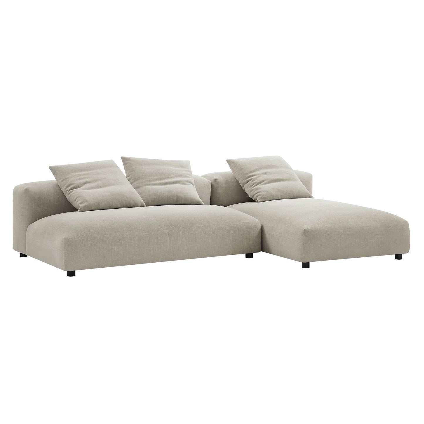 Solace 2-Piece Modular Upholstered Fabric Sectional Sofa With Chaise by Furniture for America