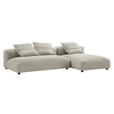 Reed 2-Piece Modular Upholstered Fabric Sectional Sofa With Chaise in Linen