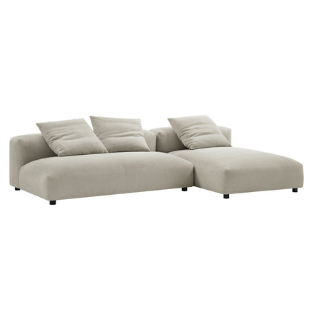 Solace 2-Piece Modular Upholstered Fabric Sectional Sofa With Chaise in Linen