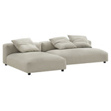 Reed 2-Piece Modular Upholstered Fabric Sectional Sofa With Chaise in Linen