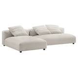 Reed 2-Piece Modular Upholstered Fabric Sectional Sofa With Chaise in Salt