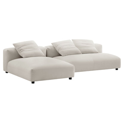 Solace 2-Piece Modular Upholstered Fabric Sectional Sofa With Chaise by Furniture for America