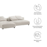 Reed 2-Piece Modular Upholstered Fabric Sectional Sofa With Chaise in Salt