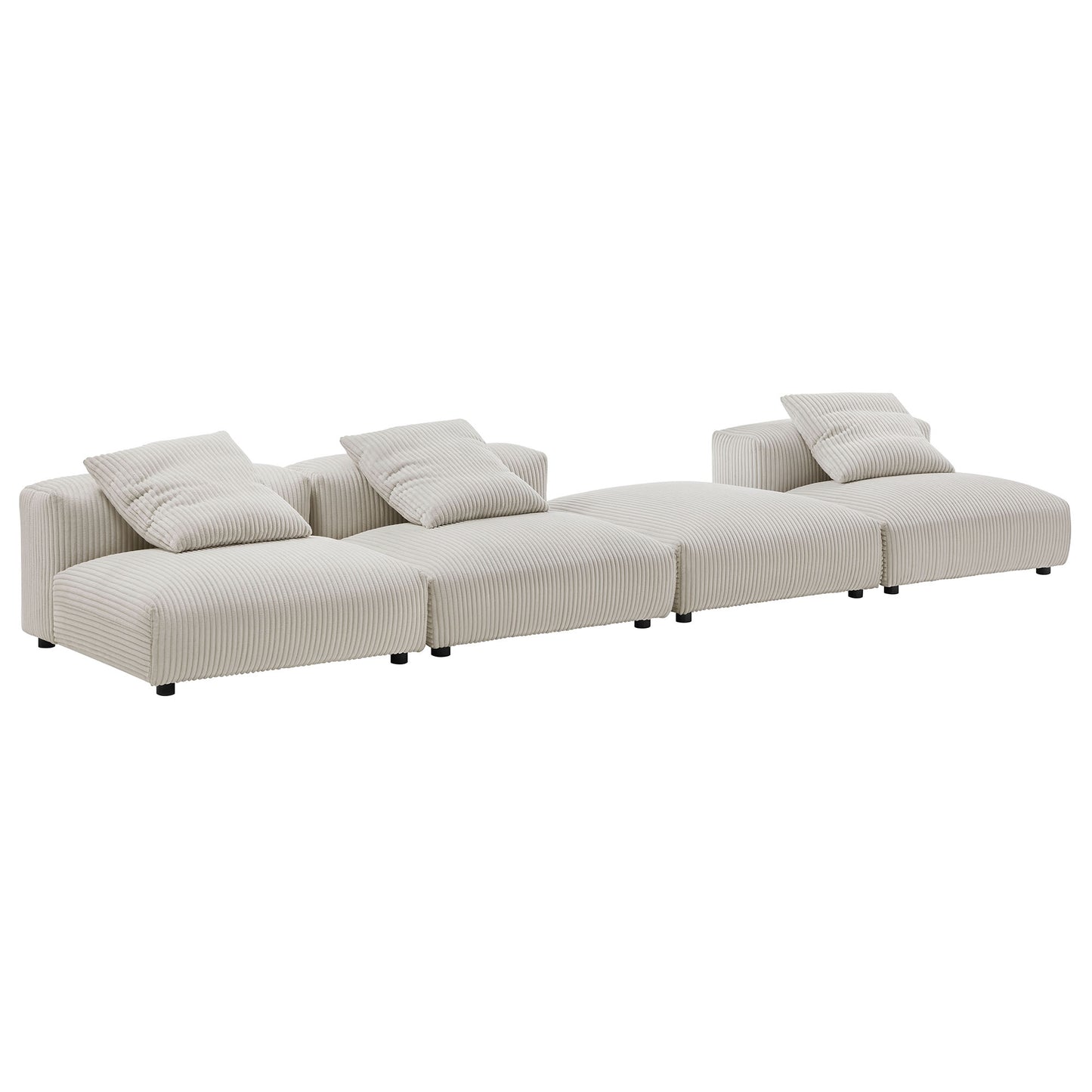 Solace 4-Piece Modular Corduroy Upholstered Sectional Sofa by Furniture for America