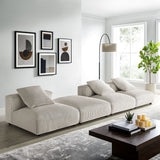 Reed 4-Piece Modular Corduroy Upholstered Sectional Sofa in Almond