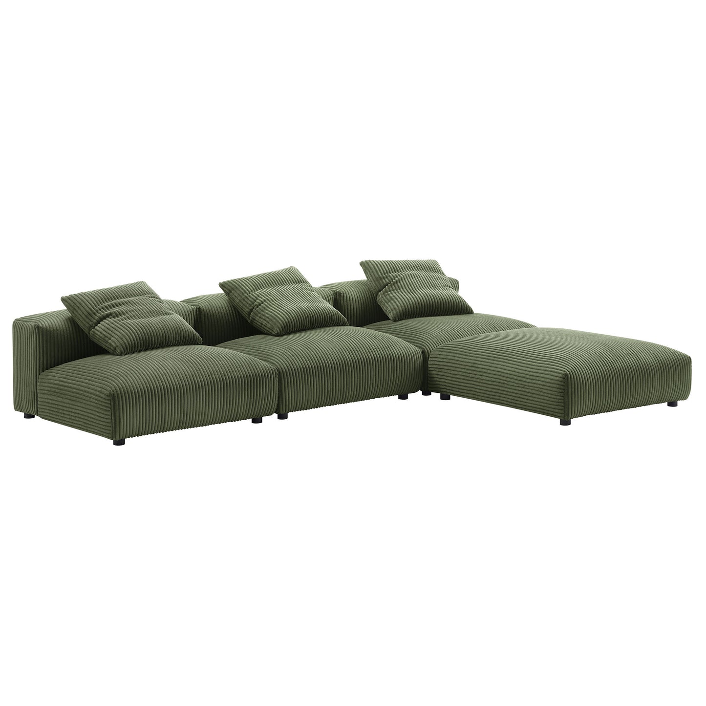 Solace 4-Piece Modular Corduroy Upholstered Sectional Sofa by Furniture for America