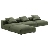 Reed 4-Piece Modular Corduroy Upholstered Sectional Sofa in Fern