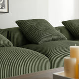 Reed 4-Piece Modular Corduroy Upholstered Sectional Sofa in Fern