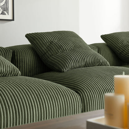 Solace 4-Piece Modular Corduroy Upholstered Sectional Sofa by Furniture for America