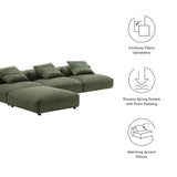 Reed 4-Piece Modular Corduroy Upholstered Sectional Sofa in Fern