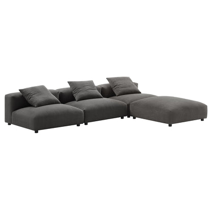 Solace 4-Piece Modular Corduroy Upholstered Sectional Sofa by Furniture for America