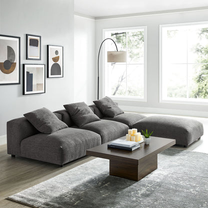 Solace 4-Piece Modular Corduroy Upholstered Sectional Sofa by Furniture for America