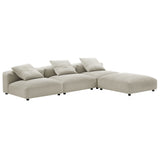 Reed 4-Piece Modular Upholstered Fabric Sectional Sofa in Linen