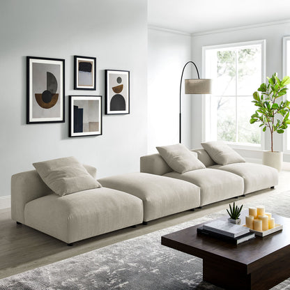 Solace 4-Piece Modular Corduroy Upholstered Sectional Sofa by Furniture for America