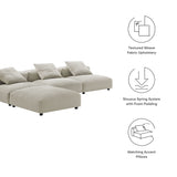 Reed 4-Piece Modular Upholstered Fabric Sectional Sofa in Linen
